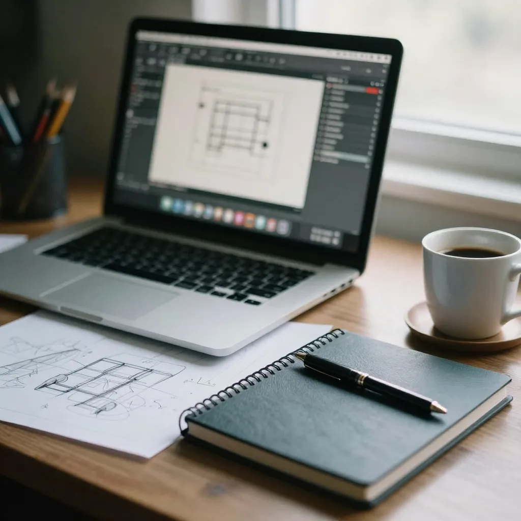 Magazine layout design with balanced typography